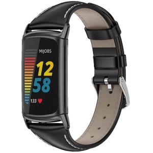 Voor FitBit Charge5 Mijobs echte lederen slanke horlogeband