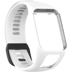 For Tomtom 4 Silicone Replacement Strap Watchband(White)