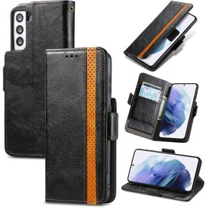 Voor Samsung Galaxy S21 + 5G CASENEO Business Splicing Dual Magnetic Buckle Horizontale Flip PU Lederen Case met Houder & Card Slots & Portemonnee (Zwart)