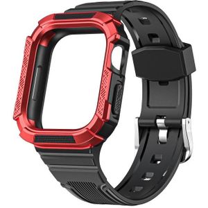 Two-color Integrated Watchband For Apple Watch Series 7 41mm / 6&SE&5&4 40mm(Black + Red Frame)