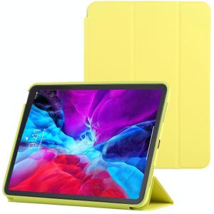 3-fold Horizontal Flip Smart Leather Case with Sleep / Wake-up Function & Holder For iPad Air (2020) 10.9(Yellow)