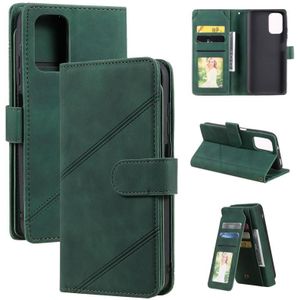 For Xiaomi Redmi Note 10 Skin Feel Business Horizontal Flip PU Leather Case with Holder & Multi-Card Slots & Wallet & Lanyard & Photo Frame(Green)