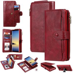 For Galaxy Note 8 Multifunctional Retro Detachable Magnetic Horizontal Flip Leather Case with Card Slots & Holder & Wallet & Photo Frame(Red)