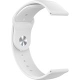 18mm Universal Reverse Buckle Wave Silicone Strap  Size:L(White)