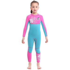 SLINX 1903 Kids Full Body Long Sleeve Thermal Wetsuit  Size: S(Pink Blue)