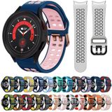 For Samsung Galaxy Watch 5  44mm 20mm Breathable Two-Color Silicone Watch Band(White+Orange)