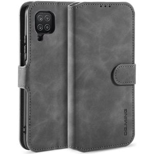 For samsung Galaxy A12 DG.MING Retro Oil Side Horizontal Flip Leather Case with Holder & Card Slots & Wallet(Grey)