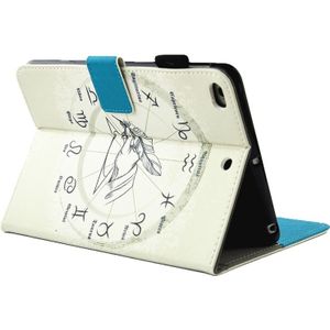 Voor iPad mini 4 / 3 / 2 / 1 twaalf sterrenbeelden patroon horizontale Flip lederen draagtas met houder & portemonnee & Card Slots & slaap / Wake-up functie & Pen Slot