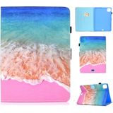 For iPad Pro 11 (2020) Sewing Thread Horizontal Painted Flat Leather Case with Sleep Function & Pen Cover & Anti Skid Strip & Card Slot & Holder(Ocean)