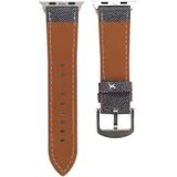 For Apple Watch Series 3 & 2 & 1 38mm Simple Fashion Genuine Leather Cowboy Pattern Watch Strap(Grey)