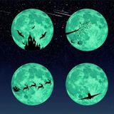 30 cm Lichtgevende Maan Muursticker Fluorescerende Muurschildering (Maankasteel)