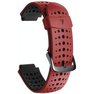 For Garmin Forerunner 220 Two-color Silicone Replacement Strap Watchband(Red Black)