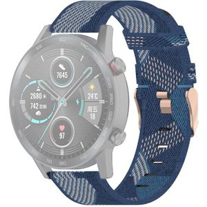 22mm Stripe Weave Nylon Wrist Strap Watch Band for Huawei GT / GT2 46mm  Honor Magic Watch 2 46mm / Magic (Blue)
