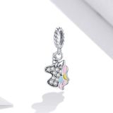 S925 Sterling Silver Colored Pony Pendant DIY Bracelet Necklace Accessories