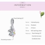 S925 Sterling Silver Colored Pony Pendant DIY Bracelet Necklace Accessories