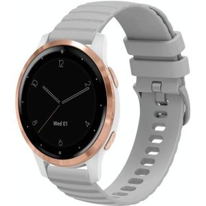 Voor Garmin Vivoactive 4S 18 mm golvende gestippelde siliconen horlogeband in effen kleur