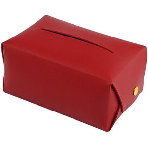 2 stks auto lederen tissue box home papieren handdoek opbergdoos (rode wijn)