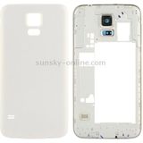 Original LCD Middle Board (Dual Card Version) with Button Cable & Back Cover  for Galaxy S5 / G900(White)