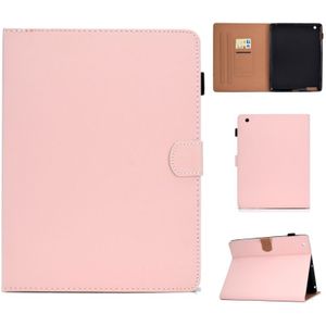 For iPad 4 / 3 / 2 Solid Color Tablet PC Universal Magnetic Horizontal Flip Leather Case with Card Slots & Holder(Pink)