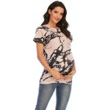 Zwangerschapsslijtage met gedrukte ronde hals Korte mouw T-shirt (kleur: Khaki Size: XXL)