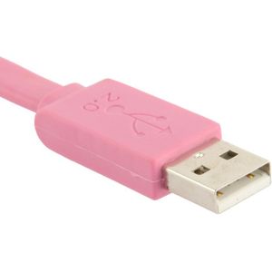 Noodle Style Micro 5 Pin USB Data Transfer / Charge Cable  Suitable for Galaxy S6 / S IV / i9500  HTC One / M7  Nokia Lumia 925 / 920 / 520  LG Optimus G Pro  Length: 1.5m(Pink)