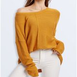 Women Knitwear Turtleneck Sweater  Size: XL(Yellow)