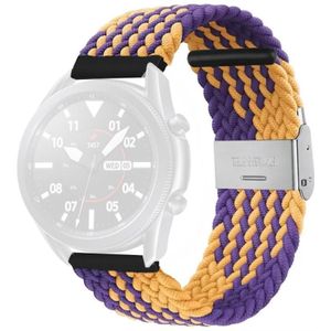 22mm Universele nylon gevlochten metalen gesp-riem (paars goud)