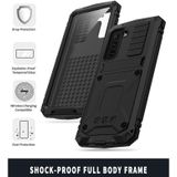 For Samsung Galaxy S21 5G R-JUST Shockproof Waterproof Dust-proof Metal + Silicone Protective Case with Holder(Black)