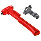 Car Safety Life-Saving Hammer Car Emergency Multifunctional Window Breaker  Colour: Deluxed Red With Fixed Rack