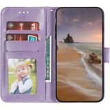 For Motorola Moto E (2020) / Moto E7 Lace Flower Horizontal Flip Leather Case with Holder & Card Slots & Wallet & Photo Frame(Purple)