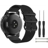 For Garmin Fenix 5S 20mm Three-ring Nylon Watchband(Black)
