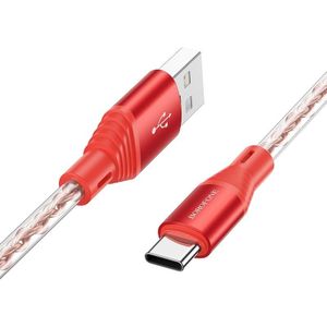 Borofone BX96 USB naar USB-C / Type-C siliconen oplaaddatakabel  lengte: 1m