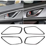 4 PCS Car Carbon Fiber Door Inner Handle Frame Decorative Sticker for Mazda Axela 2014 / 2017-2018