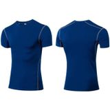 Stretch Quick Dry Tight T-shirt Training Bodysuit (Color:Blue Size:M)