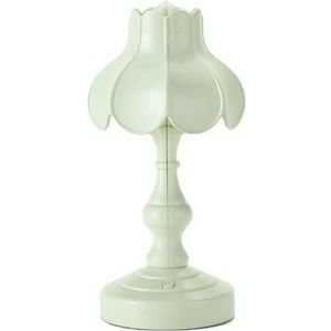 Retro Charging Table Lamp Bedroom Bed LED Eye Protection Light(LD05 Lotus Light Green)