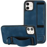 Voor iPhone 11 Polsbandhouder Leather Back Phone Case(RoyalBlue)