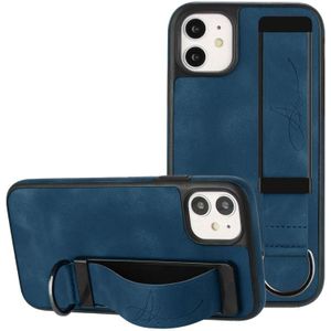 Voor iPhone 11 Polsbandhouder Leather Back Phone Case(RoyalBlue)