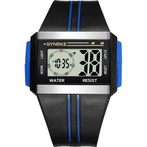 Syneke 9222 Mannen groot scherm vierkant multifunctioneel waterdicht lichtgevend elektronisch horloge