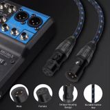KN006 1 5 m man-vrouw Canon lijn audiokabel microfoon eindversterker XLR-kabel (zwart blauw)