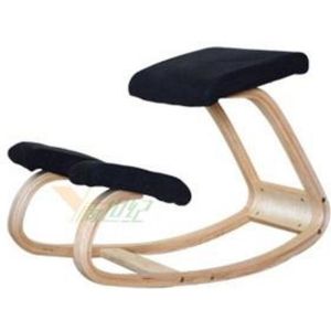 Ergonomic Kneeling Chair Stool Home Office Furniture Ergonomic Rocking Wooden Kneeling Chair(Black)