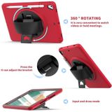 360 graden rotatie PC + TPU beschermende hoes met houder & handriem en pensleuf voor Apple iPad 9.7 (2018)(rood)