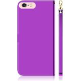 For iPhone 6 Plus / 6s Plus Imitated Mirror Surface Horizontal Flip Leather Case with Holder & Card Slots & Wallet & Lanyard(Purple)