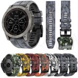 Voor Garmin Fenix 7 Camouflage siliconen horlogeband