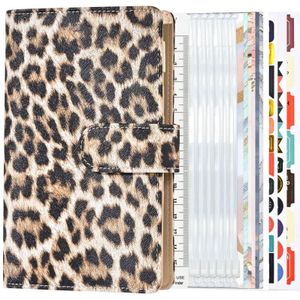 A6 Leopard Print Cash Budget Notebook Losbladig Financieel Beheer Notitieblok(Beige Brown)