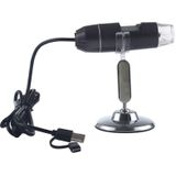 1000X Magnifier HD 0.3MP Image Sensor 3 in 1 USB Digital Microscope with 8 LED & Professional Stand (Black)