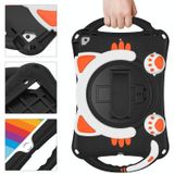 Cute Cat King Kids Shockproof EVA Protective Case with Holder & Shoulder Strap & Handle For iPad 10.2 2021 / 2020 / 2019 / Pro 10.5 / Air 10.5(Black Orange)