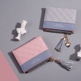 Cute Fashion Purse Leather Long Zip Wallet Coin Card Holder Soft Leather Phone Card Female Clutch(smoke purple)