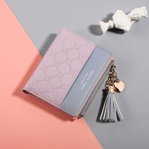 Cute Fashion Purse Leather Long Zip Wallet Coin Card Holder Soft Leather Phone Card Female Clutch(smoke purple)