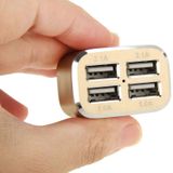 4-Ports 5V (2.1A + 2.1A + 1A + 1A) USB Universal Car Charger  For iPad  iPhone  Galaxy  Huawei  Xiaomi  LG  HTC and Other Smart Phones  Rechargeable Devices(Gold)