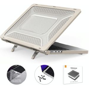 Voor MacBook Pro 14.2 A2442 ENKAY Hat-Prince 3 in 1 Beschermende Beugel Case Cover Hard Shell met TPU Toetsenbord Film/Anti-stof Pluggen  Versie: EU (Khaki)